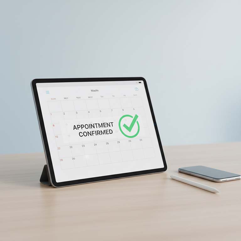 Digital calendar or planner displaying a confirmed dental appointment date, symbolizing organized treatment scheduling.